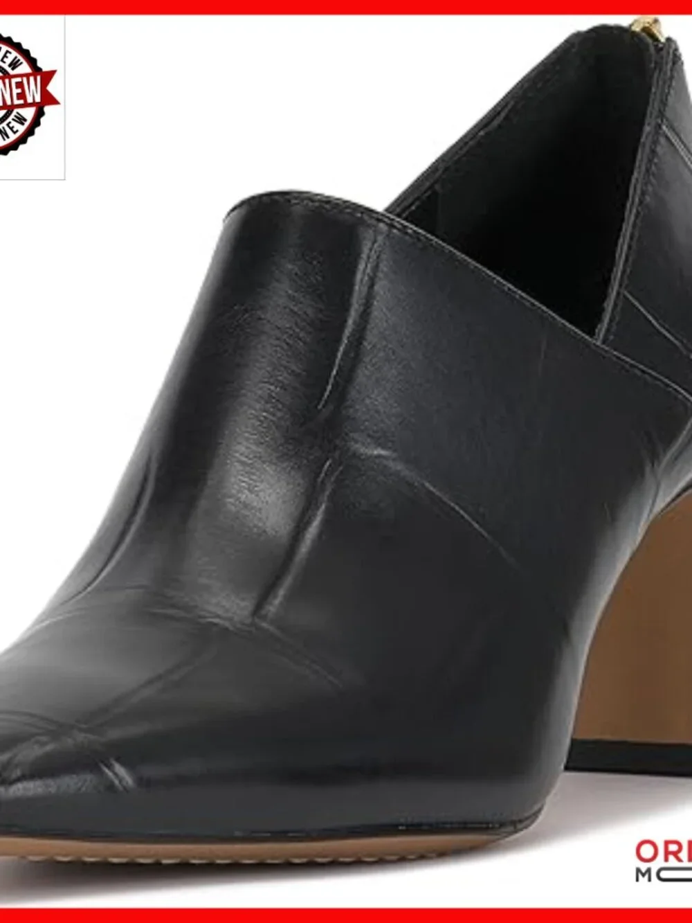 Leather Pumps with 2-Inch Block Heel, Pointed Toe for Work or Weddings